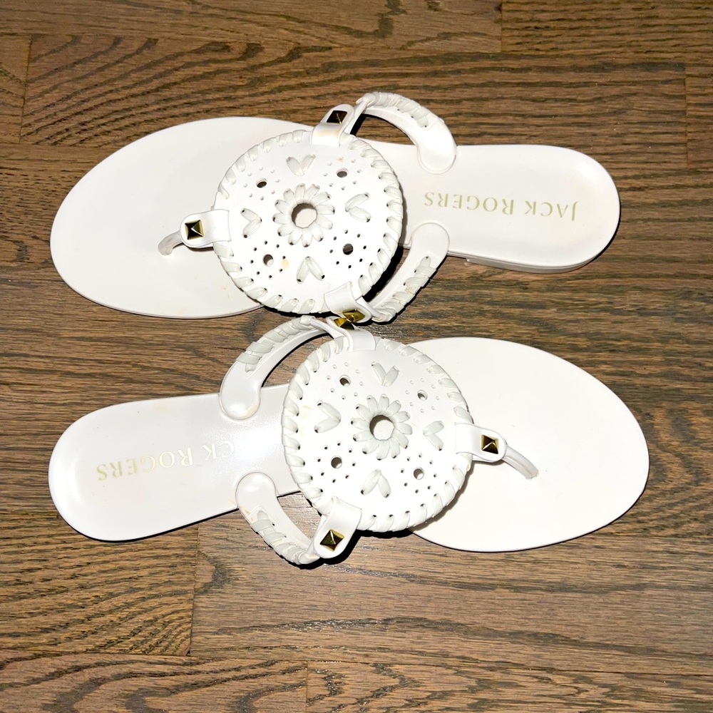 White sandals size 8